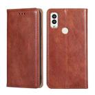 For Kyocera Android One S9 / Digno Sanga Edition Pure Color Magnetic Leather Phone Case(Brown) - 1