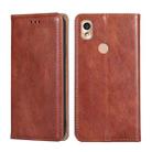 For Kyocera KY-51B Pure Color Magnetic Leather Phone Case(Brown) - 1