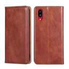 For Sharp Simple Sumaho 6-A201SH Pure Color Magnetic Leather Phone Case(Brown) - 1