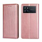 For vivo iQOO 9 5G Pure Color Magnetic Leather Phone Case(Rose Gold) - 1