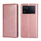 For vivo iQOO 9 Pro 5G Pure Color Magnetic Leather Phone Case(Rose Gold) - 1