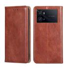 For vivo iQOO 9 Pro 5G Pure Color Magnetic Leather Phone Case(Brown) - 1