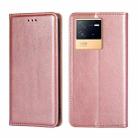 For vivo iQOO Neo6 5G Pure Color Magnetic Leather Phone Case(Rose Gold) - 1