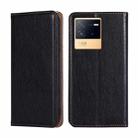For vivo iQOO U5 5G Pure Color Magnetic Leather Phone Case(Black) - 1