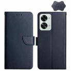 For OnePlus Nord 2T 5G Genuine Leather Fingerprint-proof Horizontal Flip Phone Case(Blue) - 1