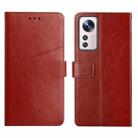 For Xiaomi 12 Lite Y Stitching Horizontal Flip Leather Phone Case(Brown) - 1