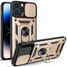 For iPhone 14 Pro Sliding Camera Cover Design TPU+PC Phone Case (Gold) - 1