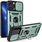 For iPhone 14 Plus Sliding Camera Cover Design TPU+PC Phone Case  (Green) - 1