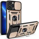 For iPhone 14 Plus Sliding Camera Cover Design TPU+PC Phone Case  (Gold) - 1