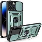 For iPhone 14 Pro Max Sliding Camera Cover Design TPU+PC Phone Case (Green) - 1