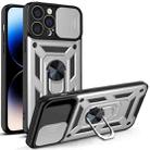 For iPhone 14 Pro Max Sliding Camera Cover Design TPU+PC Phone Case (Silver) - 1