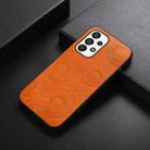 For Samsung Galaxy A33 5G Sunflower Pattern PU+TPU+PC Shockproof Phone Case(Orange) - 1
