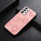 For Samsung Galaxy A73 5G Sunflower Pattern PU+TPU+PC Shockproof Phone Case(Pink) - 1