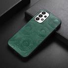 For Samsung Galaxy A73 5G Sunflower Pattern PU+TPU+PC Shockproof Phone Case(Green) - 1