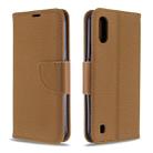 For Xiaomi Redmi K30 Litchi Texture Pure Color Horizontal Flip PU Leather Case with Holder & Card Slots & Wallet & Lanyard(Brown) - 1