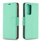 For Huawei P40 Litchi Texture Pure Color Horizontal Flip PU Leather Case with Holder & Card Slots & Wallet & Lanyard(Green) - 1