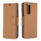 For Huawei P40 Litchi Texture Pure Color Horizontal Flip PU Leather Case with Holder & Card Slots & Wallet & Lanyard(Brown) - 1