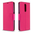 For Galaxy A01 Litchi Texture Pure Color Horizontal Flip PU Leather Case with Holder & Card Slots & Wallet & Lanyard(Rose Red) - 1