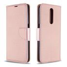 For Galaxy A01 Litchi Texture Pure Color Horizontal Flip PU Leather Case with Holder & Card Slots & Wallet & Lanyard(Rose Gold) - 1