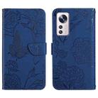 For Xiaomi 12 Lite Skin Feel Butterfly Peony Embossed Leather Phone Case(Blue) - 1