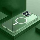 For iPhone 13 Pro Max Transparent MagSafe Magnetic Phone Case with Lens Film (Dark Green) - 1