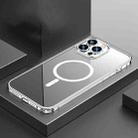 For iPhone 13 Pro Transparent MagSafe Magnetic Phone Case with Lens Film (Silver) - 1