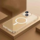 For iPhone 13 Transparent MagSafe Magnetic Phone Case with Lens Film(Gold) - 1