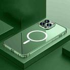 For iPhone 12 Pro Max Transparent MagSafe Magnetic Phone Case with Lens Film(Dark Green) - 1