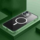 For iPhone 12 Transparent MagSafe Magnetic Phone Case with Lens Film(Dark Green) - 1