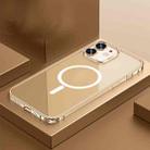 For iPhone 12 Transparent MagSafe Magnetic Phone Case with Lens Film(Gold) - 1