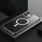 For iPhone 12 Transparent MagSafe Magnetic Phone Case with Lens Film(Black) - 1