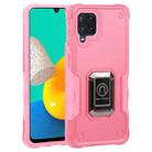 For Samsung Galaxy M32 / M22 / M21 Ring Holder Non-slip Armor Phone Case(Pink) - 1
