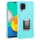 For Samsung Galaxy M32 / M22 / M21 Ring Holder Non-slip Armor Phone Case(Mint Green) - 1