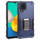 For Samsung Galaxy M32 / M22 / M21 Ring Holder Non-slip Armor Phone Case(Blue) - 1