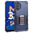 For Samsung Galaxy M32 5G Ring Holder Non-slip Armor Phone Case(Blue) - 1