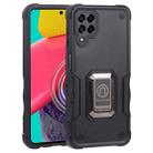 For Samsung Galaxy M53 5G Ring Holder Non-slip Armor Phone Case(Black) - 1