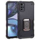 For Motorola Moto G22 5G Ring Holder Non-slip Armor Phone Case(Black) - 1