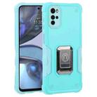 For Motorola Moto G22 5G Ring Holder Non-slip Armor Phone Case(Mint Green) - 1