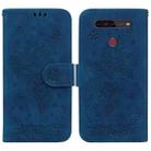 For LG K41S / K51S Butterfly Rose Embossed Leather Phone Case(Blue) - 1