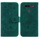 For LG K41S / K51S Butterfly Rose Embossed Leather Phone Case(Green) - 1