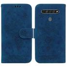 For LG K61 Butterfly Rose Embossed Leather Phone Case(Blue) - 1