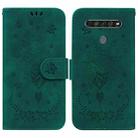 For LG K61 Butterfly Rose Embossed Leather Phone Case(Green) - 1