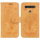 For LG K61 Butterfly Rose Embossed Leather Phone Case(Yellow) - 1