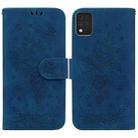 For LG K42 Butterfly Rose Embossed Leather Phone Case(Blue) - 1