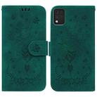 For LG K42 Butterfly Rose Embossed Leather Phone Case(Green) - 1