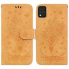 For LG K42 Butterfly Rose Embossed Leather Phone Case(Yellow) - 1