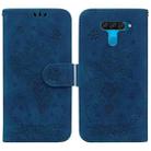 For LG K50 / Q60 Butterfly Rose Embossed Leather Phone Case(Blue) - 1