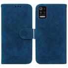 For LG K52 / K62 / Q52 Butterfly Rose Embossed Leather Phone Case(Blue) - 1