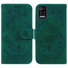 For LG K52 / K62 / Q52 Butterfly Rose Embossed Leather Phone Case(Green) - 1