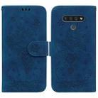 For LG K71 / Stylo 6 Butterfly Rose Embossed Leather Phone Case(Blue) - 1